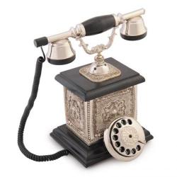 Saray Konak Gümüş Varaklı Swarovski Taşlı Telefon