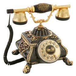 Osmanlı Siyah Varaklı Swarovski Taşlı Telefon