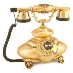 İtalyan Tombul Altın Varaklı Telefon