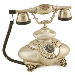 İtalyan Tombul Gümüş Varaklı Telefon