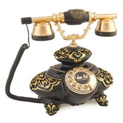 İtalyan Tombul Siyah Varaklı Telefon