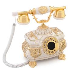 Kristal Beyaz Altın Varaklı Telefon