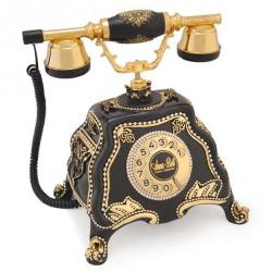 Barok Siyah Varaklı Swarovski Taşlı Telefon