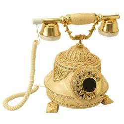 Tombul Şampanya Altın Varaklı Swarovski Taşlı Telefon