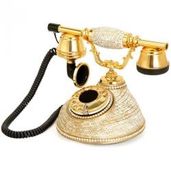 Damla Beyaz Altın Swarovski Taşlı Telefon