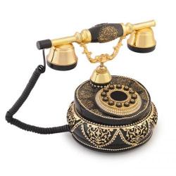 Villa Siyah Varaklı Swarovski Taşlı Telefon