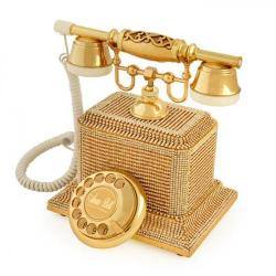 Swarovski Taşlı Şato Altın Telefon