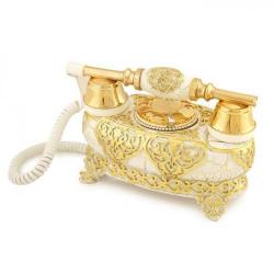 İtalyan Yatık Varaklı Çatlak Beyaz Telefon