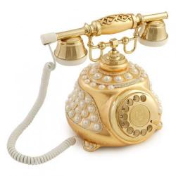 Tombul İncili Altın Varaklı Telefon