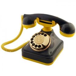 Sarı Lacivert Klasik Çevirmeli Telefon