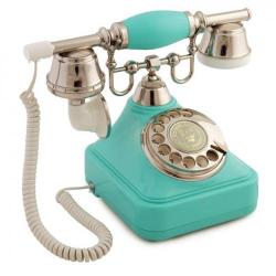 Anna Bell Turkuaz Gümüş Çevirmeli Klasik Telefon